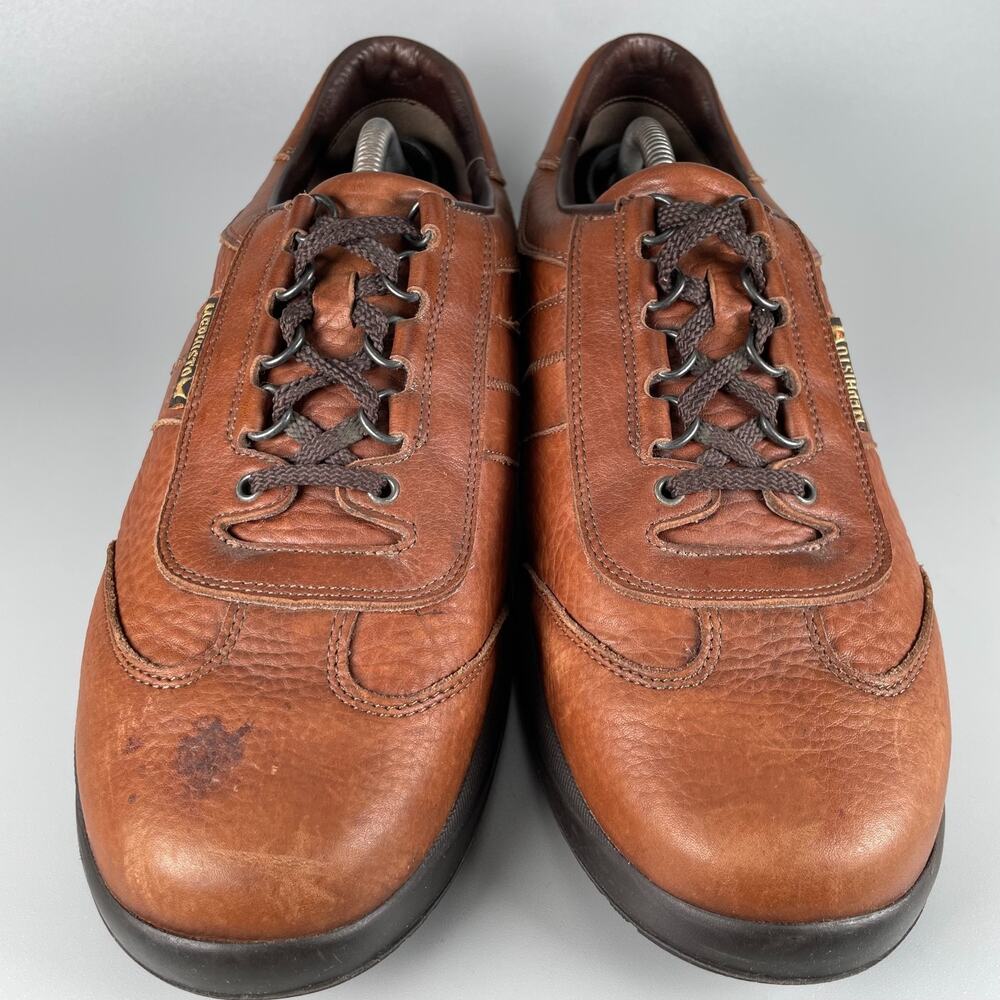 MEPHISTO Runoff Men's 10.5 Brown Leather Sneakers Comfort Lace Up Walking Shoes - Picture 2 of 9